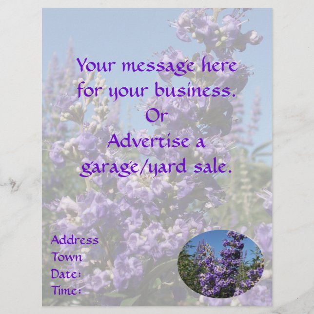 Chaste Tree Purple Flowers Flyer (Front)