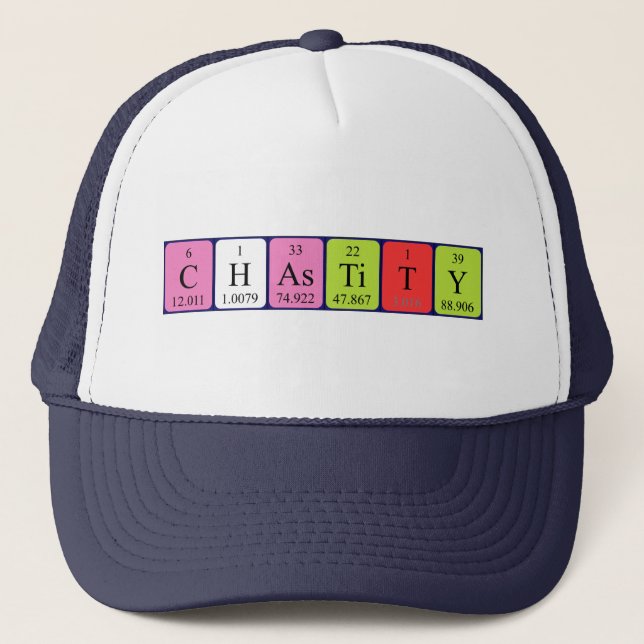 Chastity periodic table name hat (Front)