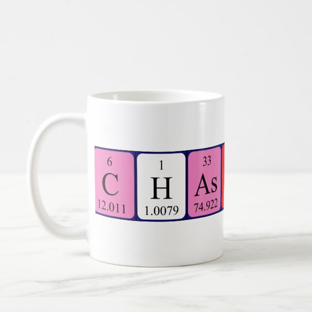 Chastity periodic table name mug (Left)