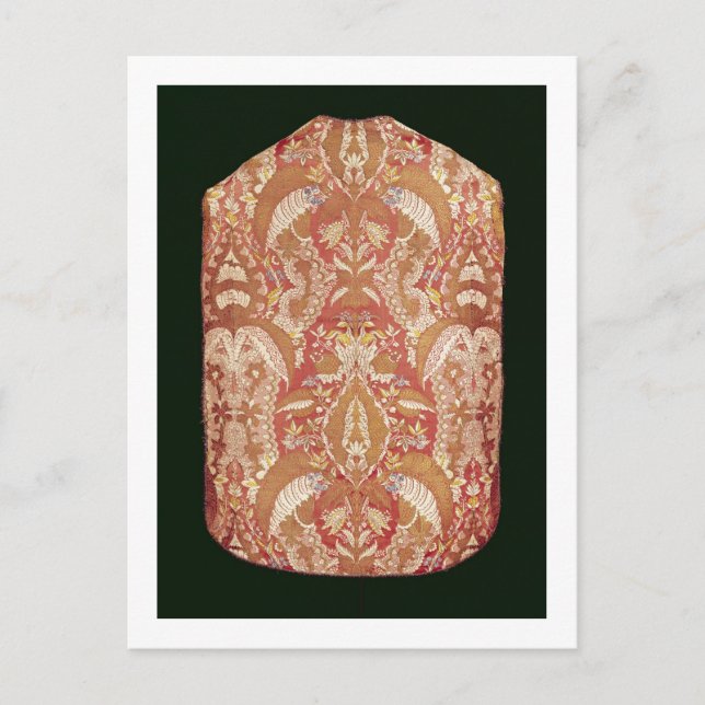 Chasuble, lace patterned silk, French, c.1720 Postcard (Front)