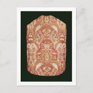 Chasuble, lace patterned silk, French, c.1720 Postcard