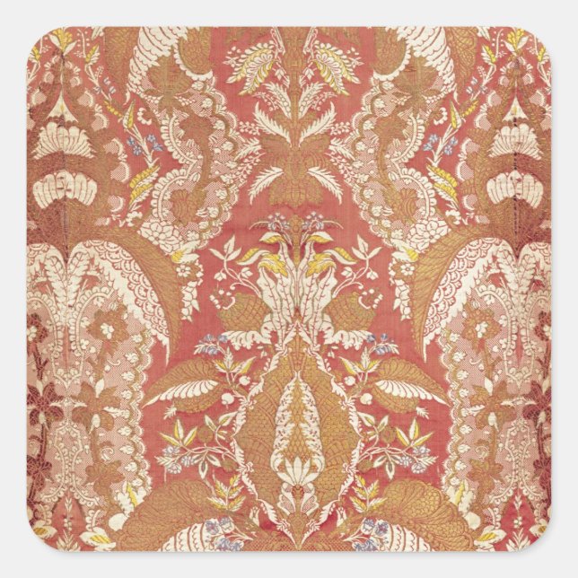 Chasuble, lace patterned silk, French, c.1720 Square Sticker (Front)