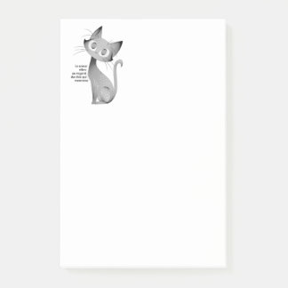 Chat assis au regard langoureux post-it notes