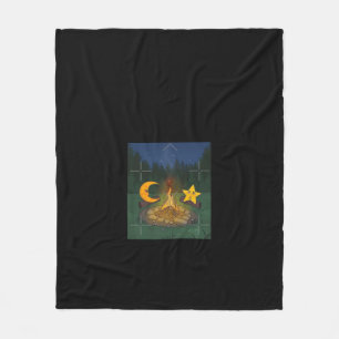Chat Between The Moon Graphic Fleece Blanket