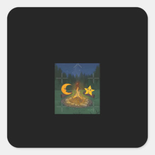 Chat Between The Moon Graphic Square Sticker