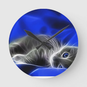 chat bleu round clock