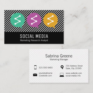 Chat Bubble Icons   Network   Marketing Business Card