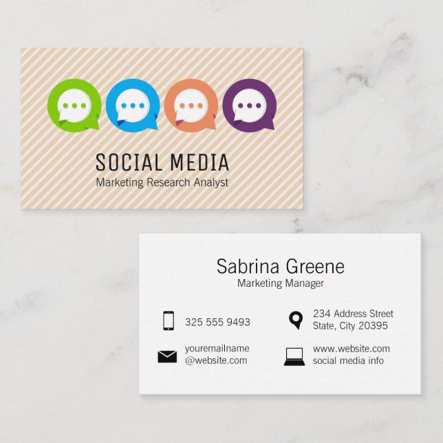 Chat Bubbles | Communications | Marketing Business Card (Front/Back)