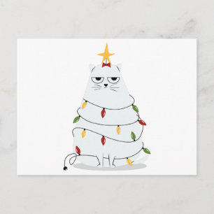 Chat de Noël grincheux T-shirt classic Holiday Postcard