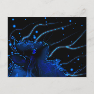 Chat effet néon postcard