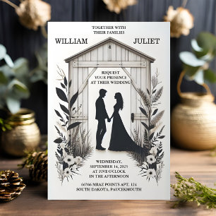 Chat Garden Floral Spring Wood Boho Rustic Wedding Invitation
