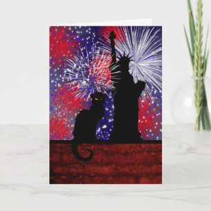 Chat Noir and July 4th Card