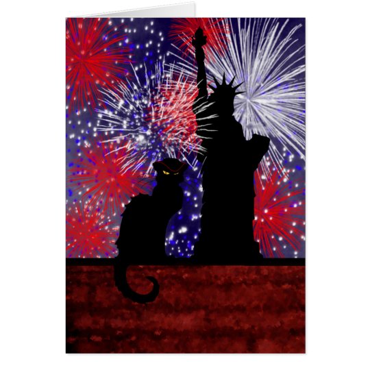 Chat Noir and July 4th Card