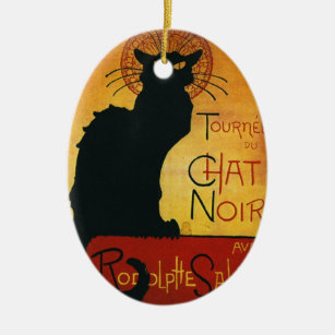 Chat Noir - Black Cat Ceramic Tree Decoration