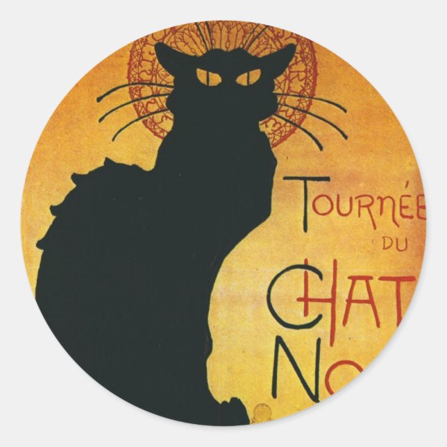 Chat Noir - Black Cat Classic Round Sticker (Front)