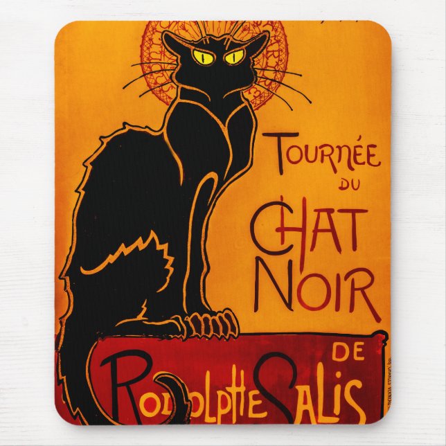 Chat Noir - Black Cat  Mouse Mat (Front)