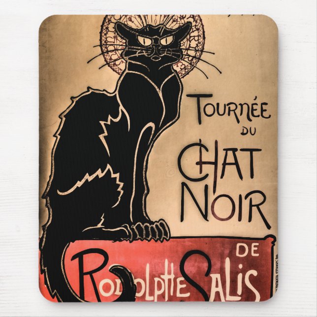 Chat Noir - Black Cat Poster Mouse Mat (Front)