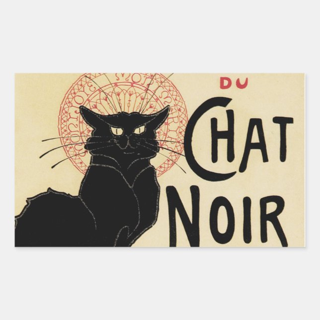 Chat Noir~Black Cat Rectangular Sticker (Front)