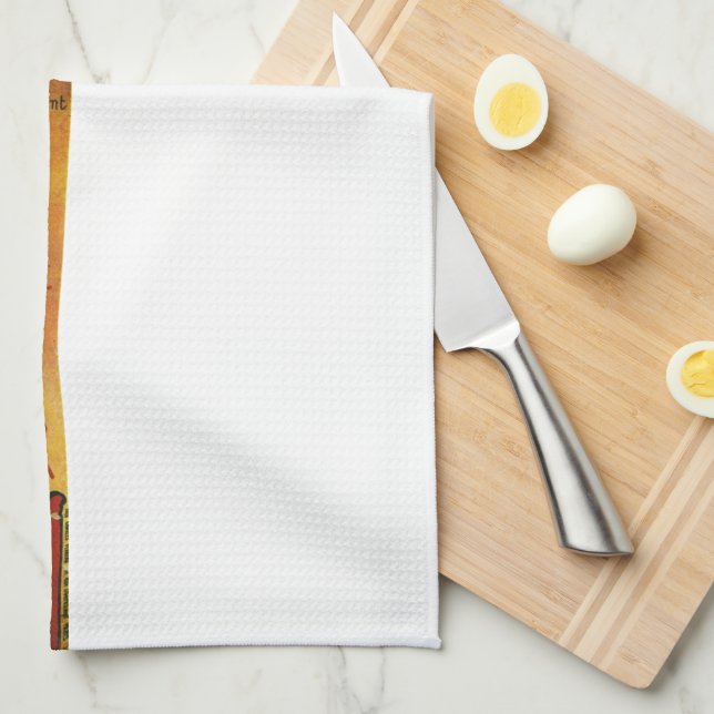 Chat Noir - Black Cat Tea Towel (Quarter Fold)