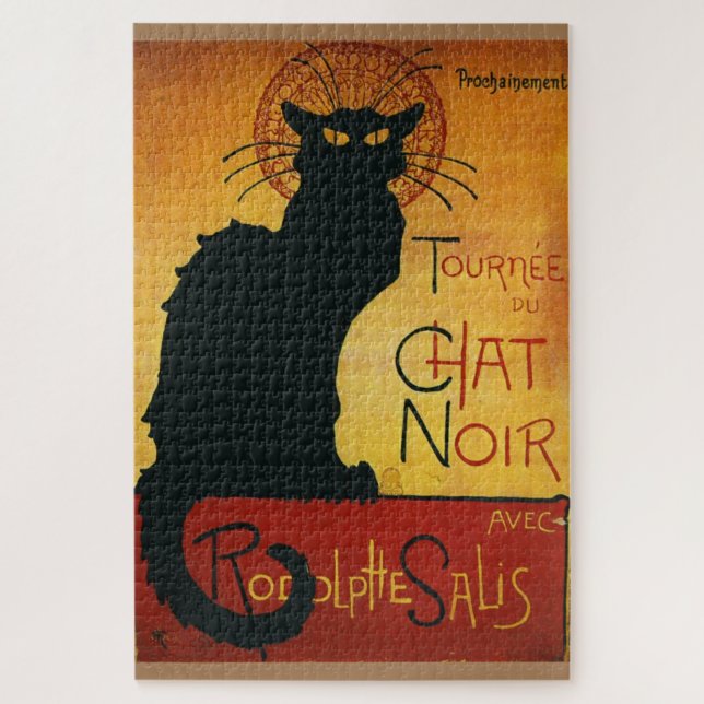 Chat Noir - Black Cat Vintage Old Illustration Jigsaw Puzzle (Vertical)