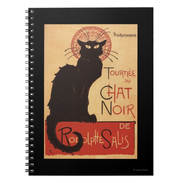 Chat Noir Cabaret Troupe Black Cat Promo Poster Notebook (Front)