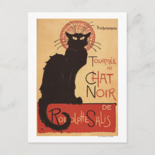 Chat Noir Cabaret Troupe Black Cat Promo Poster Postcard