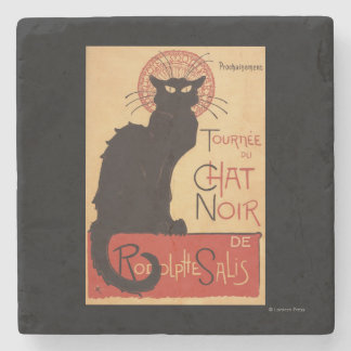 Chat Noir Cabaret Troupe Black Cat Promo Poster Stone Coaster