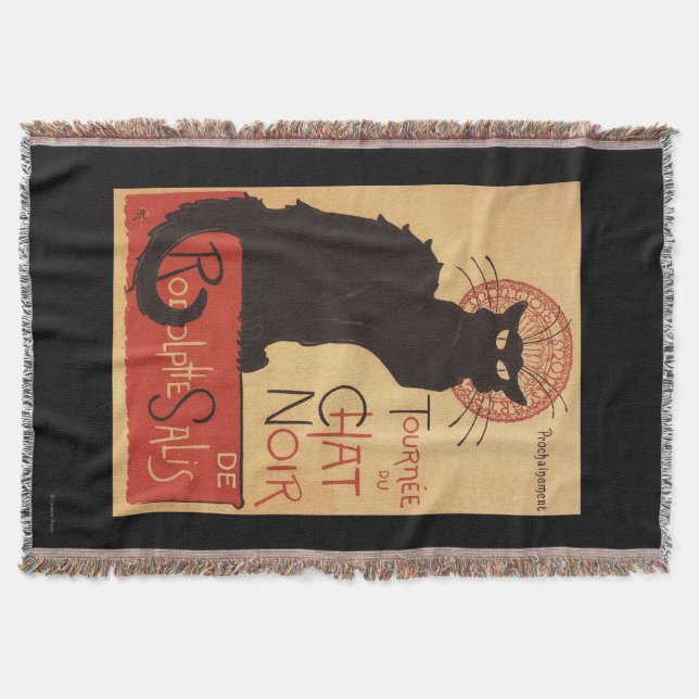Chat Noir Cabaret Troupe Black Cat Promo Poster Throw Blanket (Front)