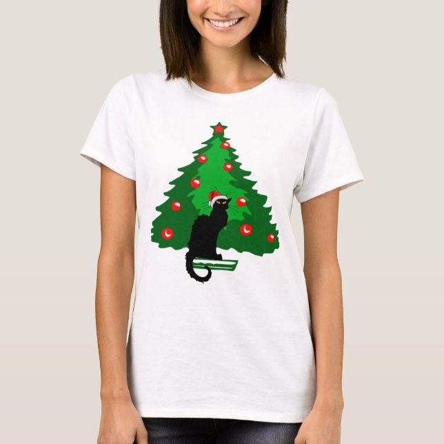 Chat Noir Christmas T-Shirt (Front)