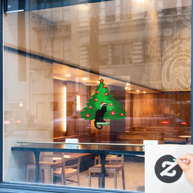 Chat Noir Christmas Window Cling (Cafe Window)
