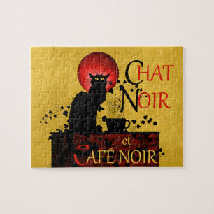 Chat Noir et Café Noir Jigsaw Puzzle