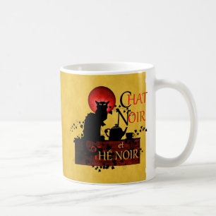 Chat Noir et Thé Noir, Black Cat Black Tea Coffee Mug