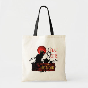 Chat Noir et Thé Noir, Black Cat Black Tea Tote Bag
