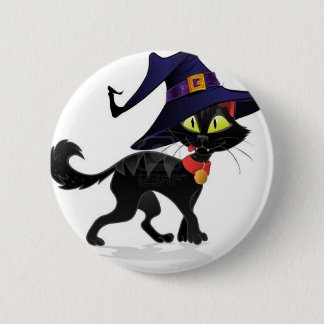 Chat noir Halloween 6 Cm Round Badge