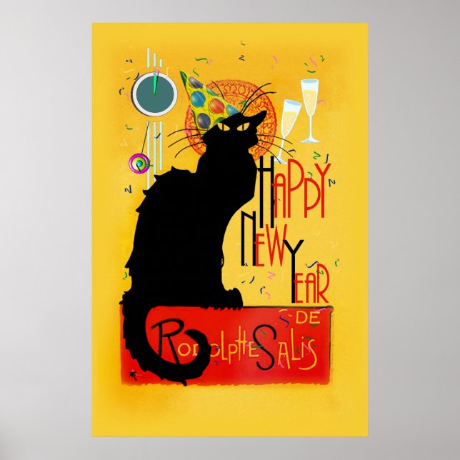 Chat Noir Happy New Year Poster (Front)