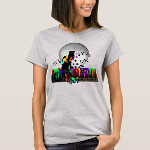 Chat Noir Holi Hai with Full Moon T-Shirt