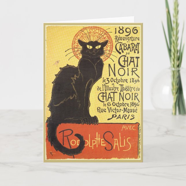 Chat Noir Steinlen Belle Epoque Vintage Art Card (Front)