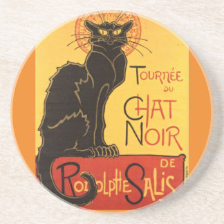 Chat Noir Steinlen Belle Epoque Vintage Art Coaster