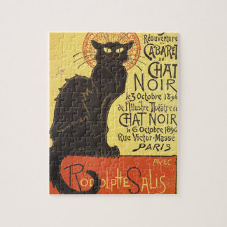 Chat Noir Steinlen Belle Epoque Vintage Art Jigsaw Puzzle