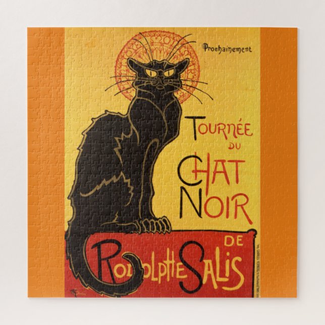 Chat Noir Steinlen Belle Epoque Vintage Art Jigsaw Puzzle (Vertical)