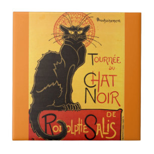 Chat Noir Steinlen Belle Epoque Vintage Art Tile
