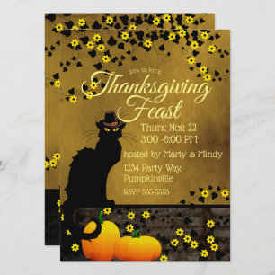 Chat Noir Thanksgiving Invitation