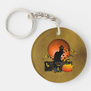 Chat Noir Thanksgiving Key Ring
