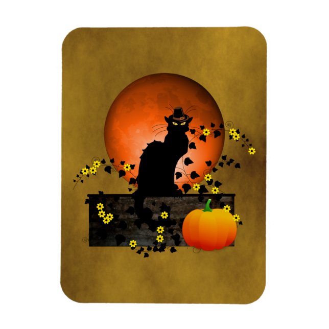 Chat Noir Thanksgiving Magnet (Vertical)