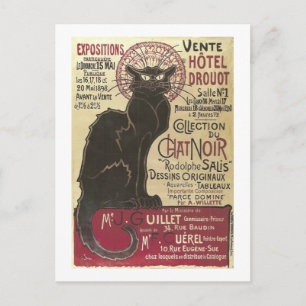 Chat Noir Vente Hôtel Drouot Steinlen Fine Art Postcard