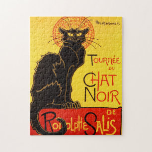 Chat Noir vintage Retro Belle Epoque Vintage Cat Jigsaw Puzzle