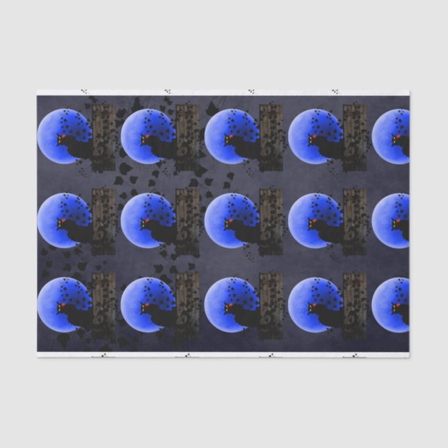 Chat Noir with Single Red Rose Tissue Paper (Front)