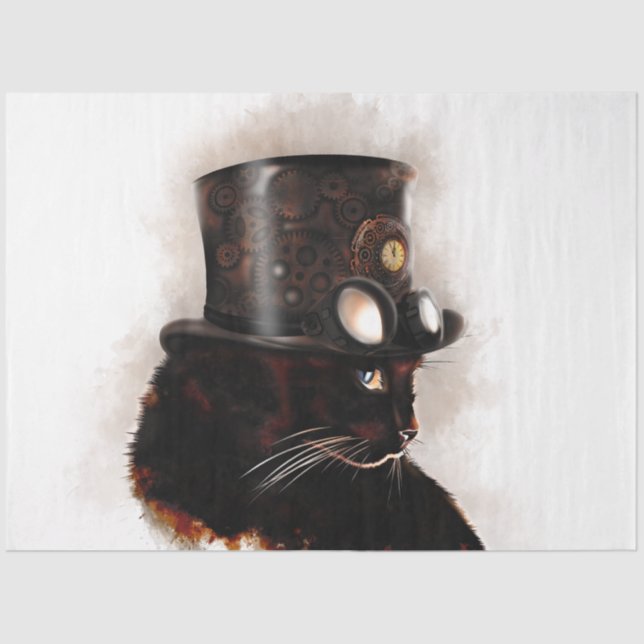 Chat Steampunk Tissue Paper (Front)