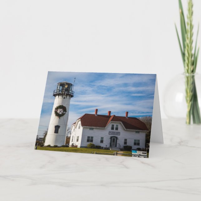 Chatam Light Christmas daytime Holiday Card (Front)