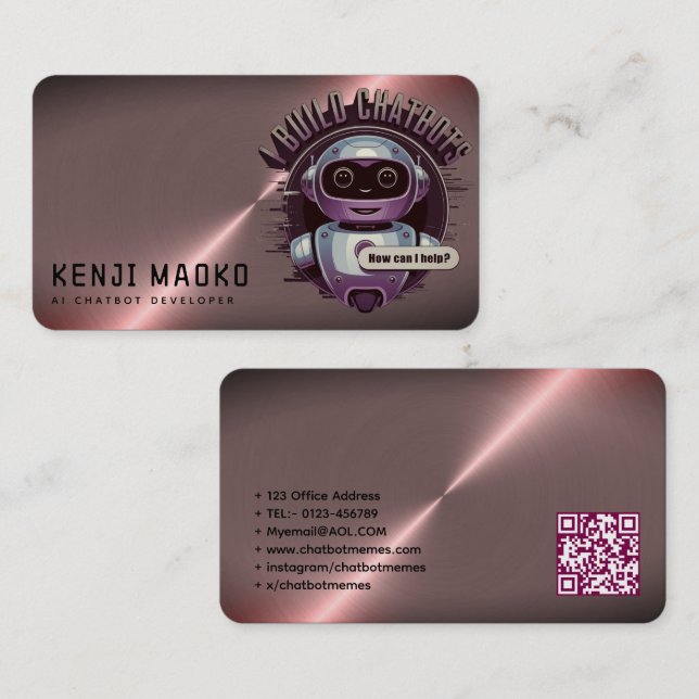 🤖Chatbot Developer Conversational AI Engineer NLP Business Card (Front/Back)